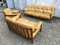 Scandinavian Leather Sofas and Lounge Chair, 1970s, Set of 3 1