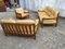Scandinavian Leather Sofas and Lounge Chair, 1970s, Set of 3, Image 2