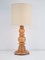 Brutalist Table Lamp in Turned Wood, 1960s 1