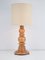 Brutalist Table Lamp in Turned Wood, 1960s, Image 1