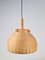 Lámpara colgante escandinava de pino y ratán de mimbre, años 60-70, Imagen 8
