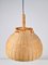 Lámpara colgante escandinava de pino y ratán de mimbre, años 60-70, Imagen 1
