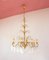 Large Italian Chandelier with White Opaline Glass Drops, 1970s, Image 1