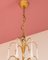 Lámpara de araña italiana grande con gotas de vidrio opalino blanco, años 70, Imagen 9