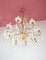 Large Italian Chandelier with White Opaline Glass Drops, 1970s 4
