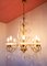 Large Italian Chandelier with White Opaline Glass Drops, 1970s 5