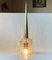 Scandinavian Modern Hanging Lamp in Crystal Glass and Brass, 1960s 3