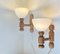 Nordic Wall Sconces in Oregon Pine and White Glass, 1970s, Set of 3 2