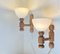 Nordic Wall Sconces in Oregon Pine and White Glass, 1970s, Set of 3, Image 2