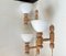 Nordic Wall Sconces in Oregon Pine and White Glass, 1970s, Set of 3 1