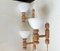 Nordic Wall Sconces in Oregon Pine and White Glass, 1970s, Set of 3, Image 1
