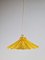 Lámpara colgante amarilla de mimbre, Francia, años 60, Imagen 10