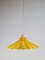 Lampe à Suspension Jaune en Osier Rotin, France, 1960s 10