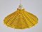 Lampe à Suspension Jaune en Osier Rotin, France, 1960s 5