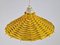 Yellow Hanging Lamp in Wicker Rattan, France, 1960s 5