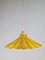 Lampe à Suspension Jaune en Osier Rotin, France, 1960s 6