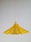 Yellow Hanging Lamp in Wicker Rattan, France, 1960s 6