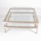 Vintage Showcase Lounge Table with Brushed and Golden Metal Sliding Tray, 1970s, Image 6