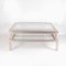 Vintage Showcase Lounge Table with Brushed and Golden Metal Sliding Tray, 1970s, Image 1
