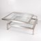 Vintage Showcase Lounge Table with Brushed and Golden Metal Sliding Tray, 1970s 9