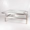 Vintage Showcase Lounge Table with Brushed and Golden Metal Sliding Tray, 1970s, Image 7