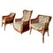 Living Room Set in Fake Bamboo and Rattan from Giorgetti Italia, 1970s, Set of 3 1