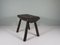 Vintage Brutalist Low Oak Stool, 1960s 4