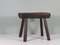 Vintage Brutalist Low Oak Stool, 1960s, Image 2