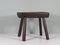 Vintage Brutalist Low Oak Stool, 1960s, Image 1