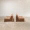 Cognac Leather P10 Lounge Chairs by Alberto Rosselli for Saporiti Italia, Set of 2 4