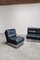 Leather & Steel Living Room Set attributed to Jacques Charpentier, France, 1970s, Set of 3, Image 2