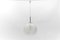 Large Ice Glass Ball Pendant Lamp from Doria, Germany, 1960s 3