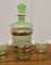 Decanter e bicchieri Sherry in vetro verde e dorato, anni '50, set di 5, Immagine 4