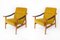 Mid-Century Lounge Chairs in Yellow, 1960s, Set of 2 1