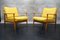 Vintage German Lounge Chairs in Yellow Fabric by Walter Knoll, 1960s, Set of 2 1