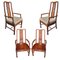 Chinese Chairs in Wood & Silk, Set of 4 1