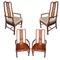 Chinesische Stühle aus Holz & Seide, 4 . Set 1