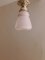 Lámpara de techo Art Déco pequeña con pantalla de vidrio de mármol rosa con montaje de latón, Imagen 2