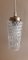 Kleine zylindrische Deckenlampe mit Reliefglasschirm aus Messing, 1970er 2