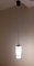 Kleine zylindrische Deckenlampe mit Reliefglasschirm aus Messing, 1970er 3