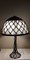 Large Vintage Table Lamp with a Metal Foot in a Braided Look and a Fabric -Related Pipe Mesh Screen, 1980s, Image 8