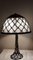 Large Vintage Table Lamp with a Metal Foot in a Braided Look and a Fabric -Related Pipe Mesh Screen, 1980s 6