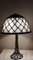 Large Vintage Table Lamp with a Metal Foot in a Braided Look and a Fabric -Related Pipe Mesh Screen, 1980s, Image 6