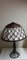 Grande Lampe de Bureau Vintage avec un Pied en Métal dans un Look Tressé et un Paravent en Tissu, 1980s 2