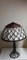 Large Vintage Table Lamp with a Metal Foot in a Braided Look and a Fabric -Related Pipe Mesh Screen, 1980s 2