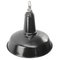 Vintage French Industrial Black Enamel Pendant Lamp 2