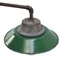 Industrielle Vintage Wandlampe aus grüner Emaille, Gusseisen & Klarglas 4