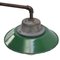 Vintage Industrial Green Enamel, Cast Iron & Clear Glass Wall Lamp 4