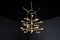 Lámpara de araña Mid-Century de latón con 28 luces, Suiza, años 60, Imagen 12