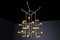 Lámpara de araña Mid-Century de latón con 28 luces, Suiza, años 60, Imagen 2